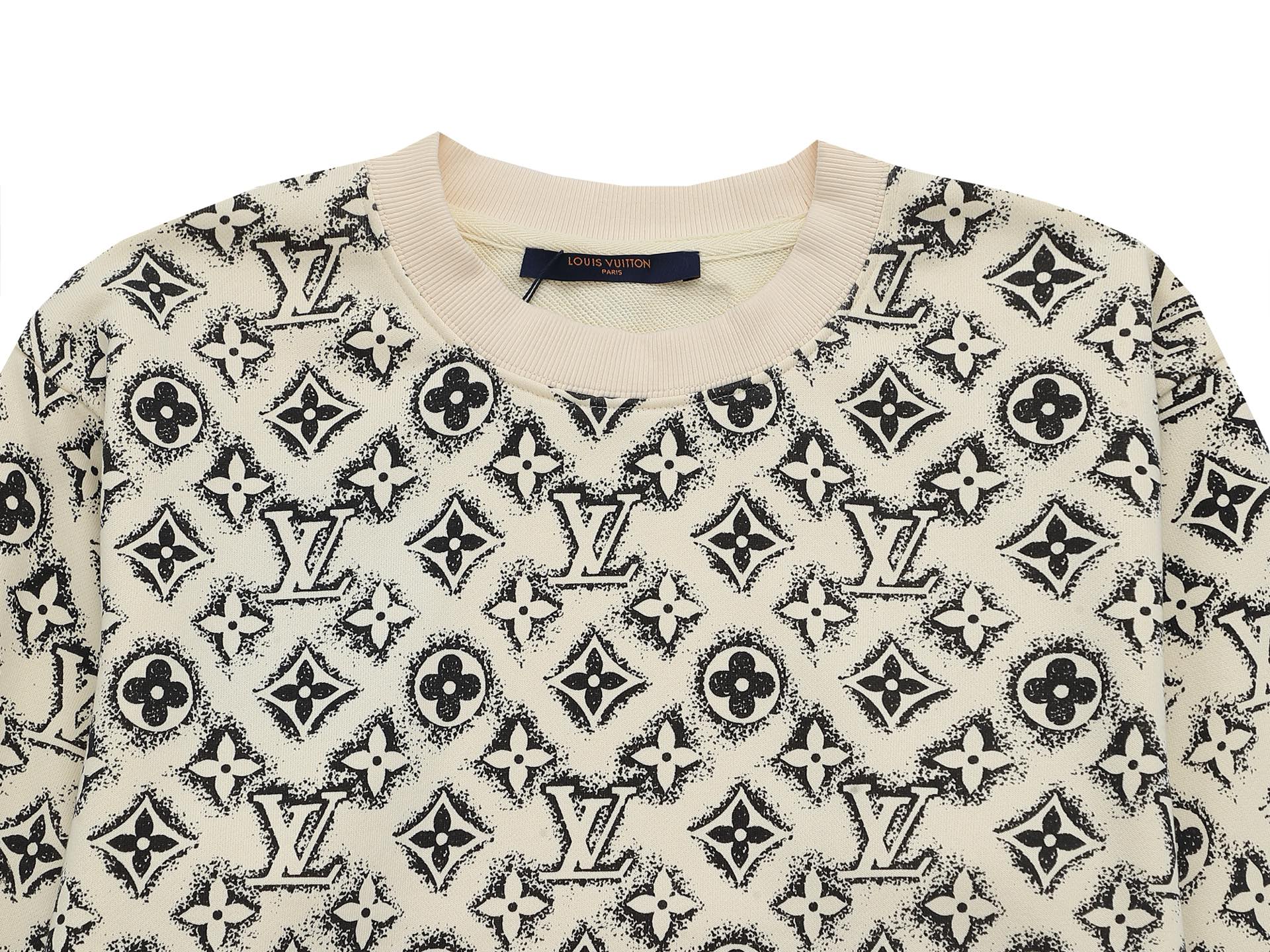 Printed crew neck cotton sweatshirt