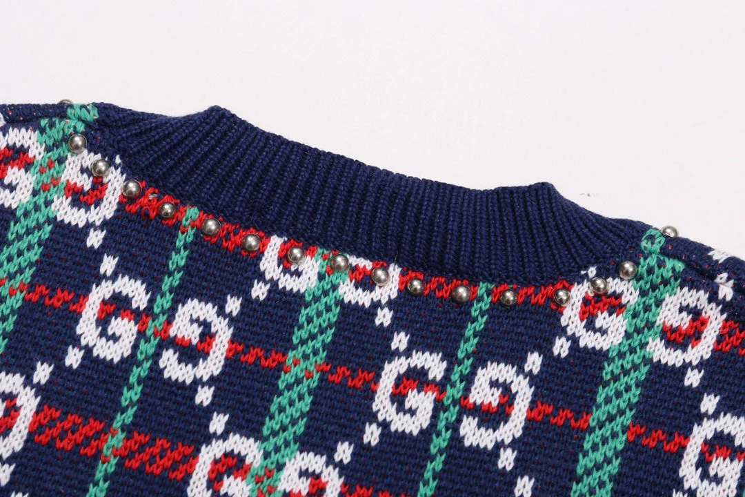 Knitted embroidered cashmere cardigan