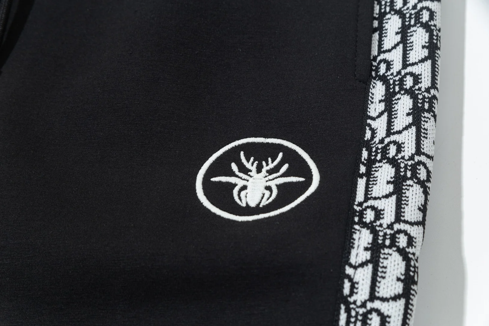 Embroidery cotton drawstring trousers