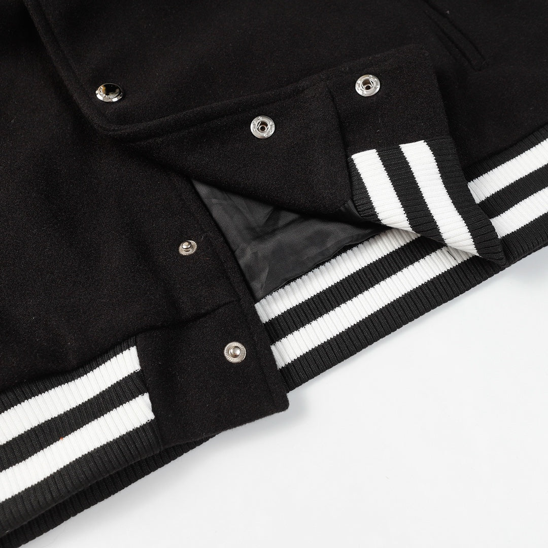 Leather embroidered jacket