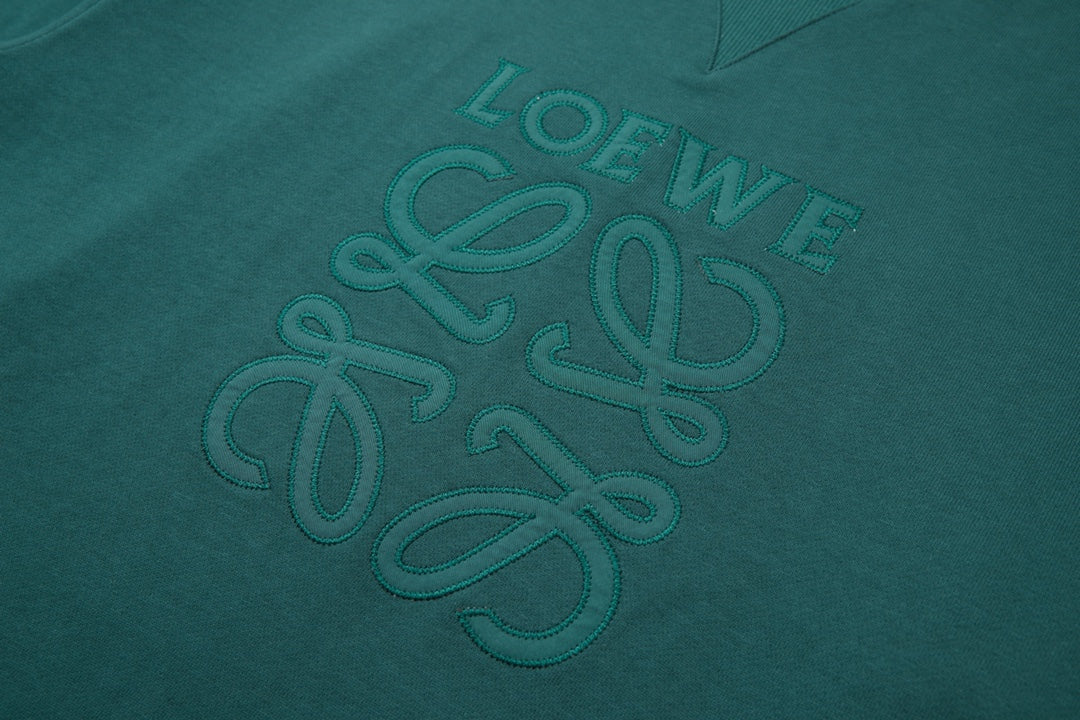 Embroidered cotton crewneck sweatshirt