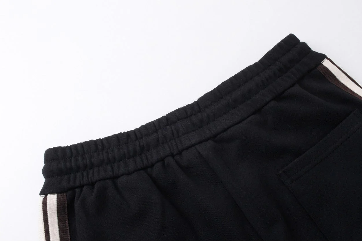 Embroidery drawstring casual trousers