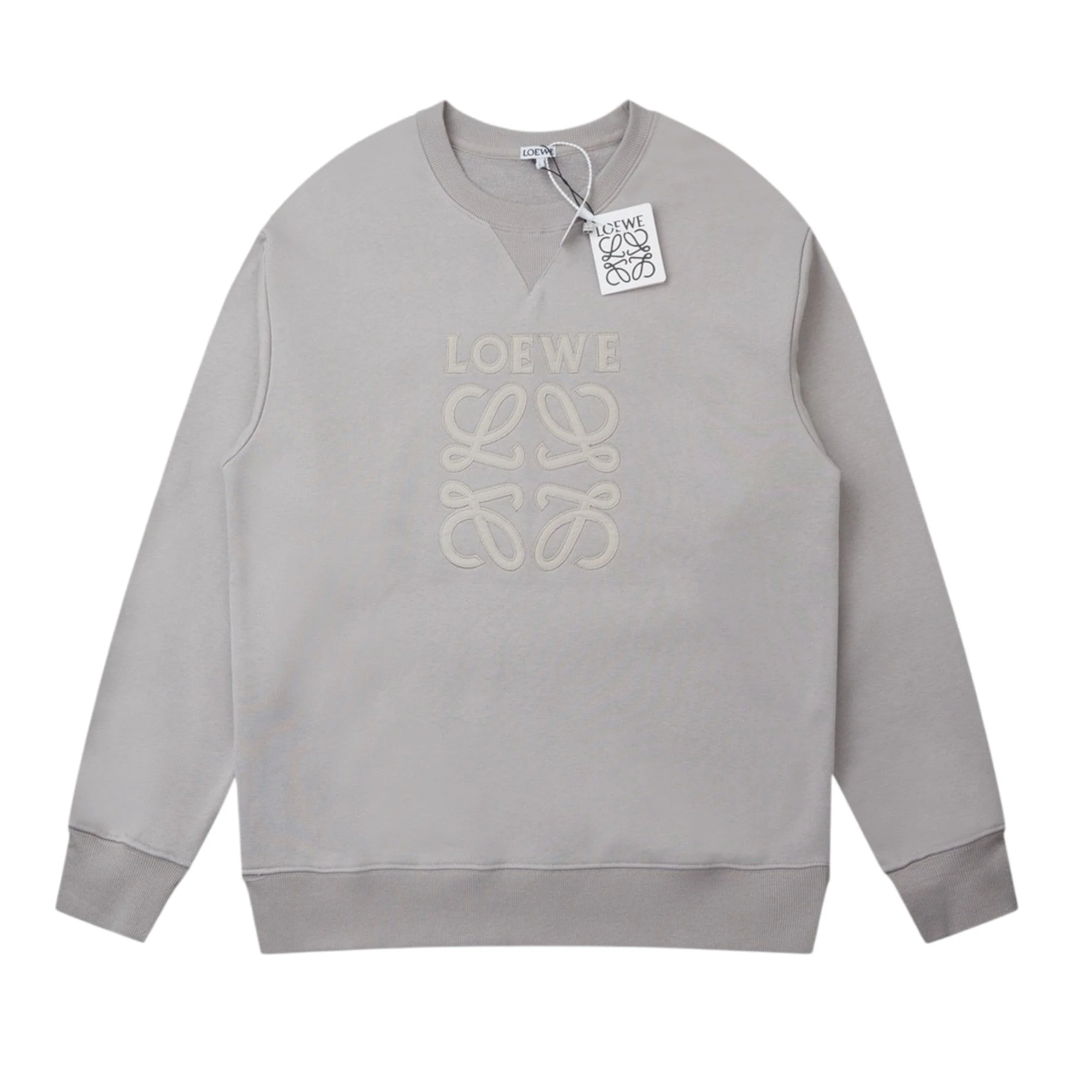 Embroidered cotton crewneck sweatshirt