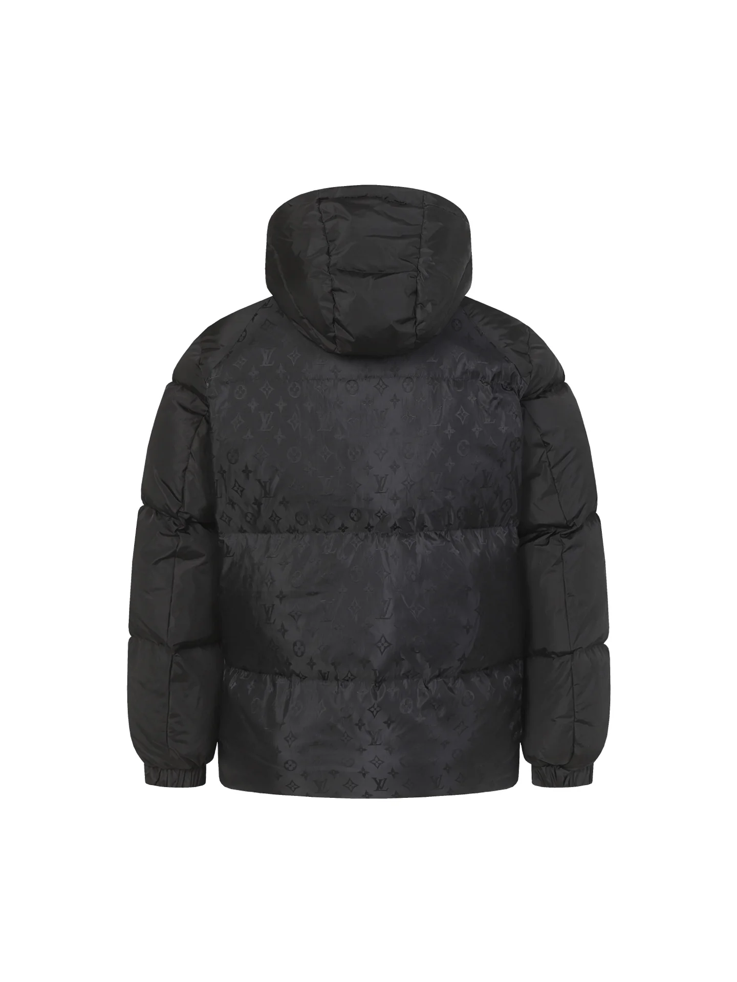 Jacquard down hooded jacket