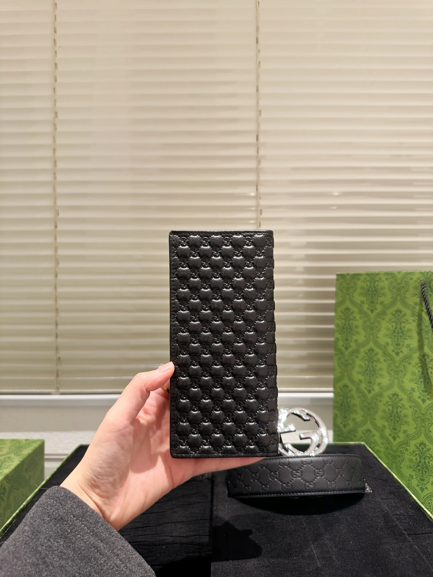 Men's Embossed Wallet + Belt Gift Box