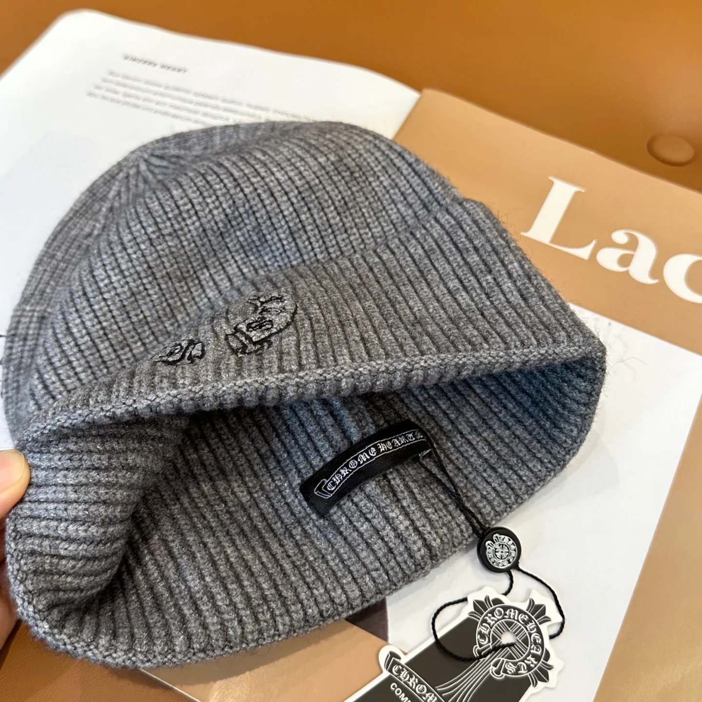 Embroidered Cashmere Knitted  Beanie