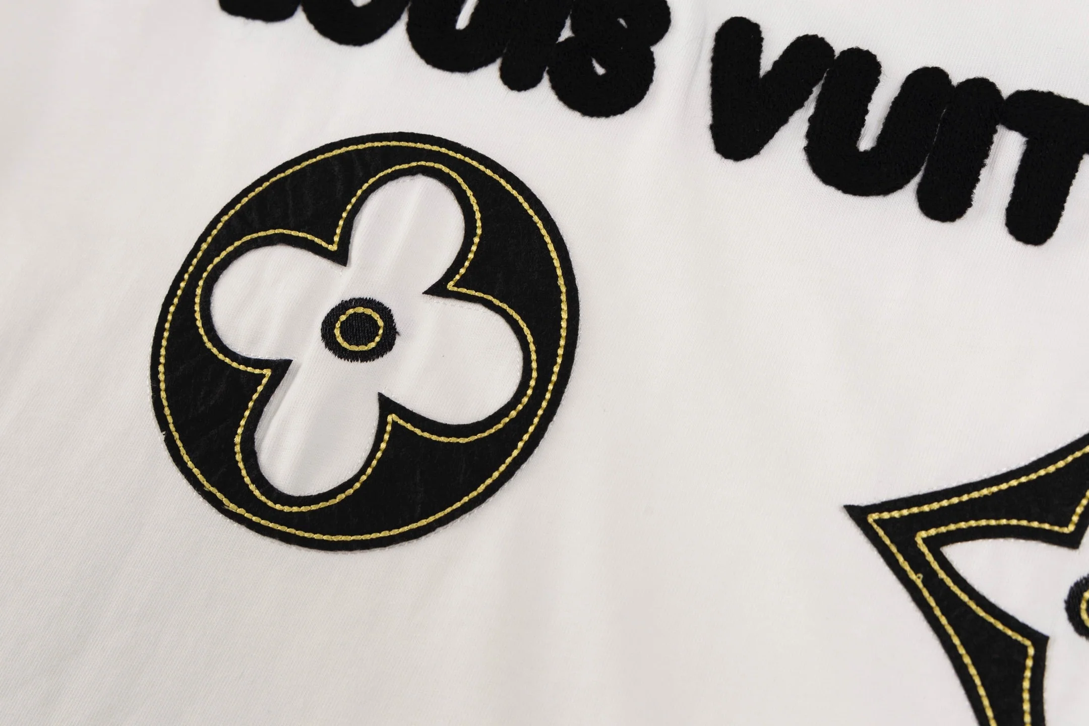 Double-sided embroidered cotton T-shirt