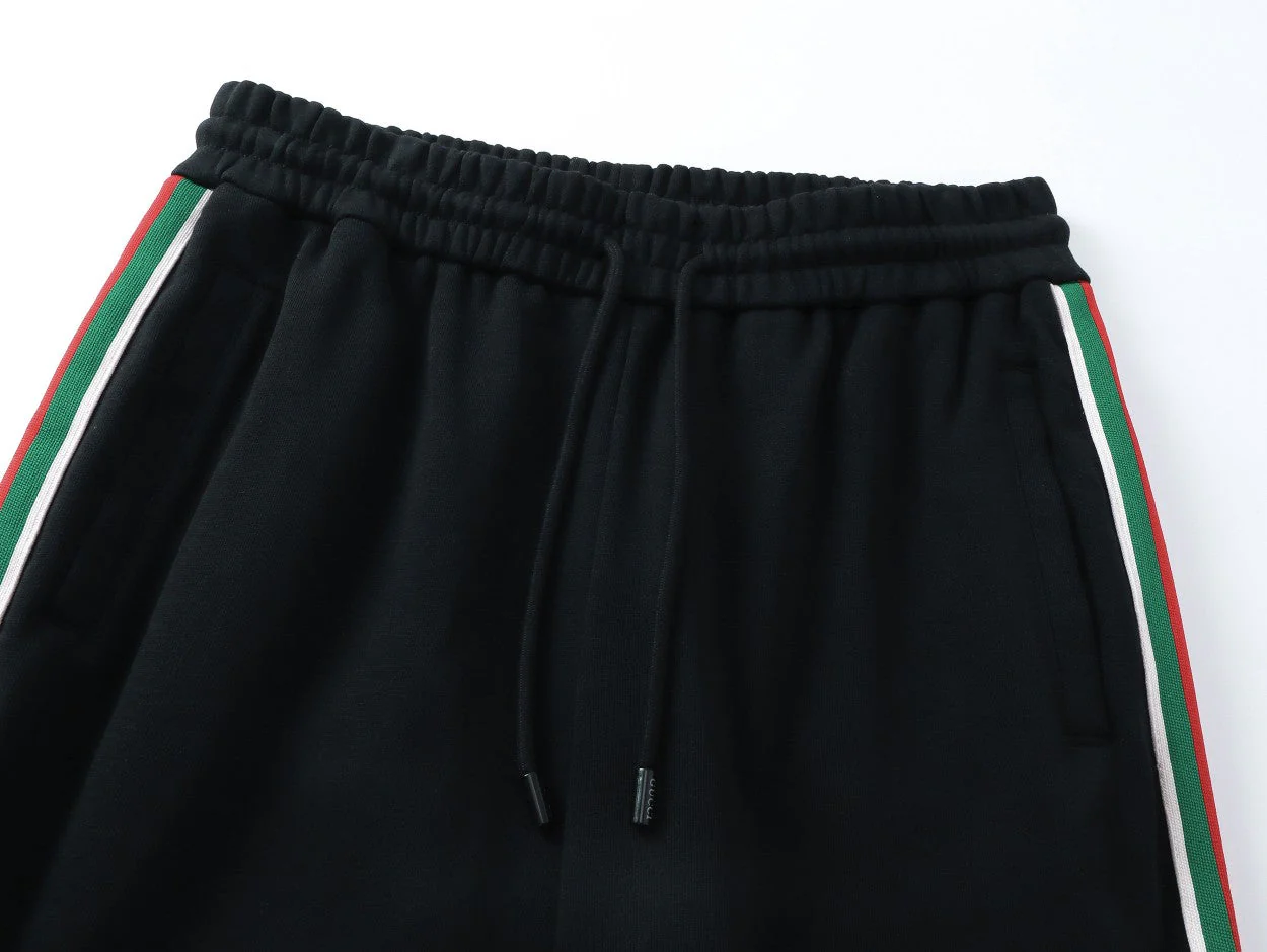 Embroidery drawstring casual trousers