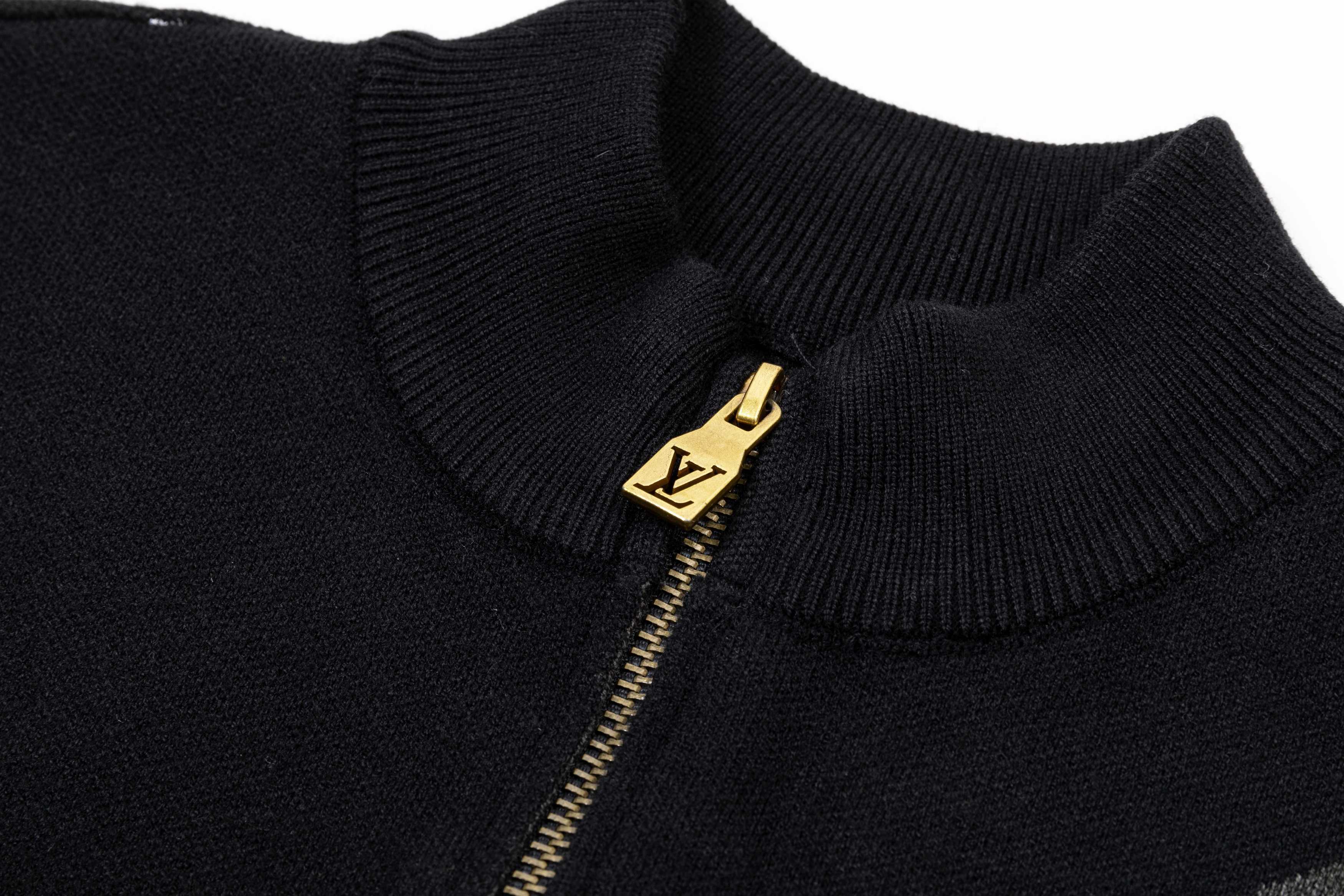 Half-zip jacquard cashmere sweater