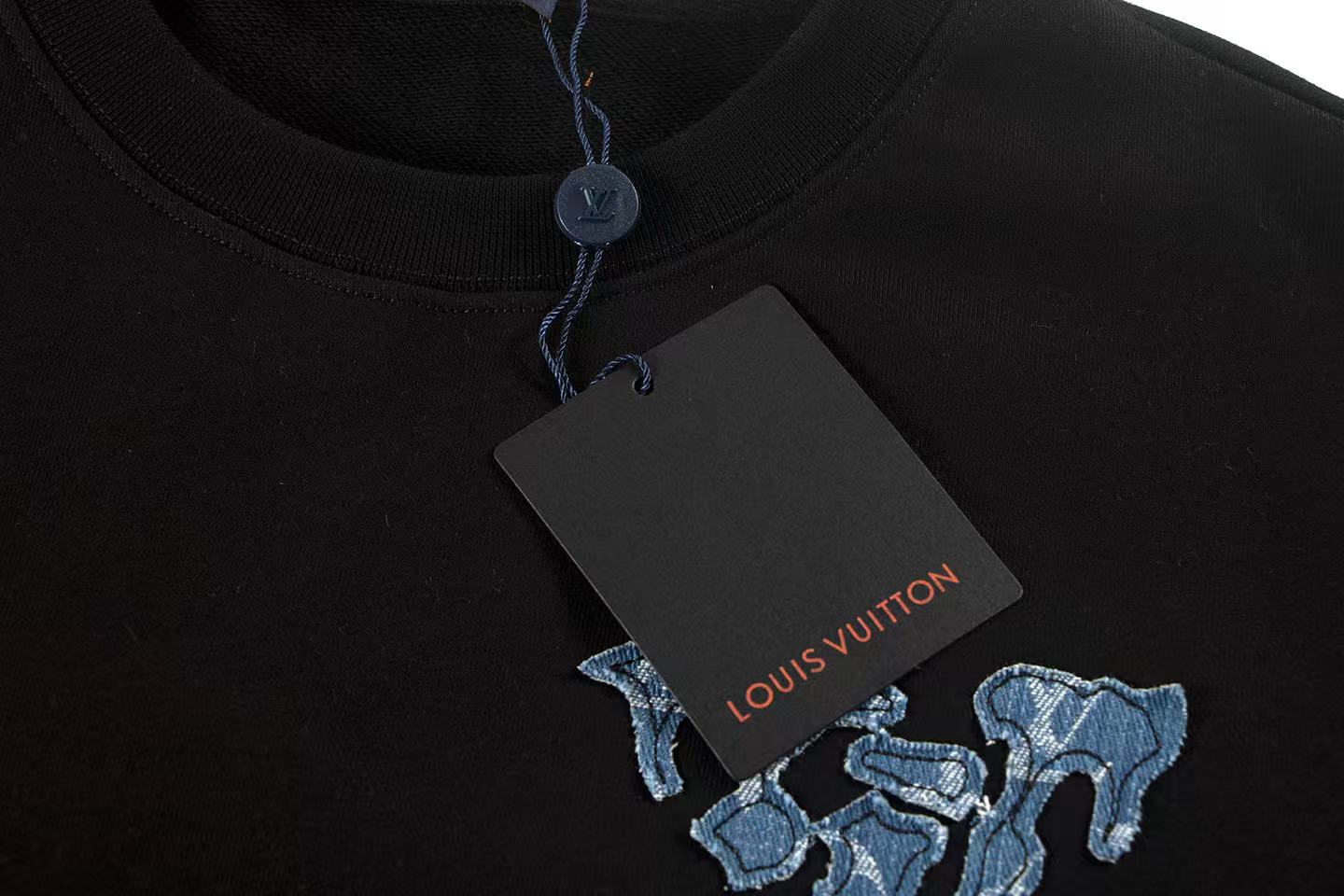 Denim embroidered sweatshirt