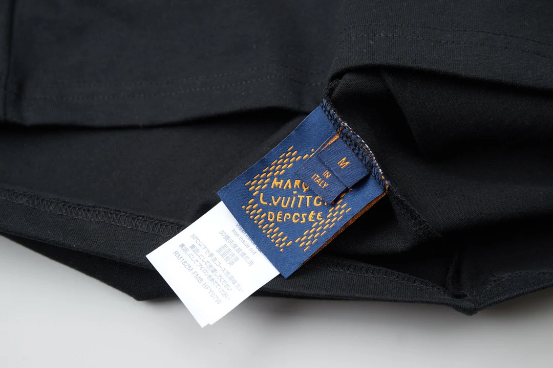 Patchwork crew neck cotton T-shirt