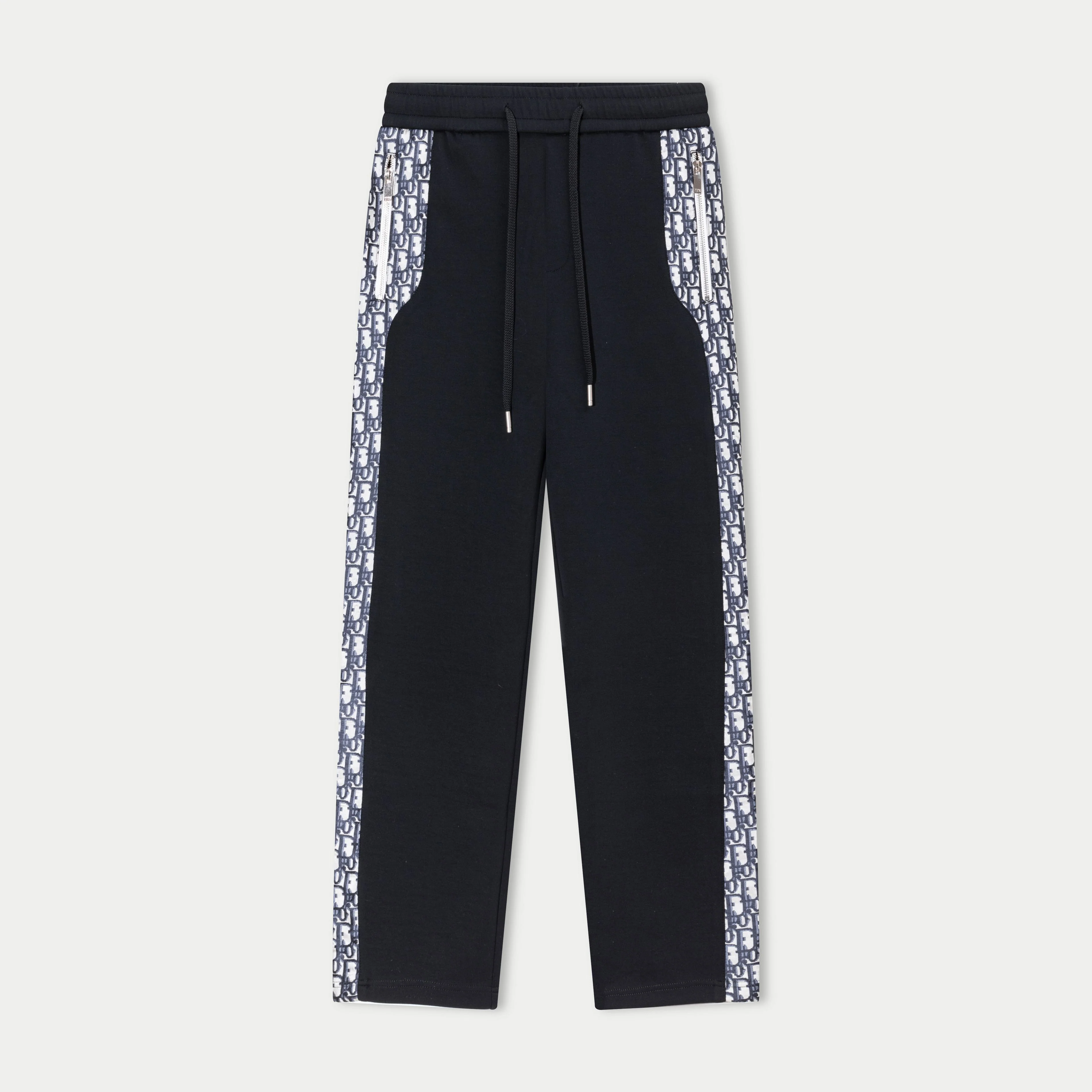 Jacquard cotton drawstring trousers