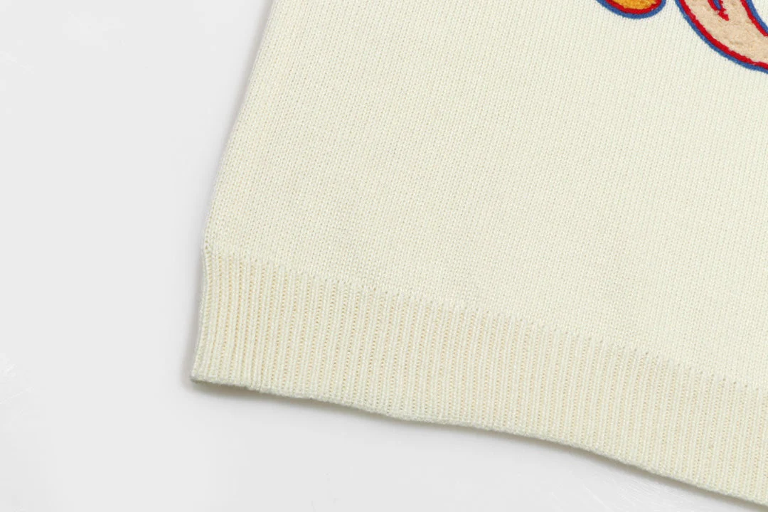 Knitted embroidered cashmere sweatshirt