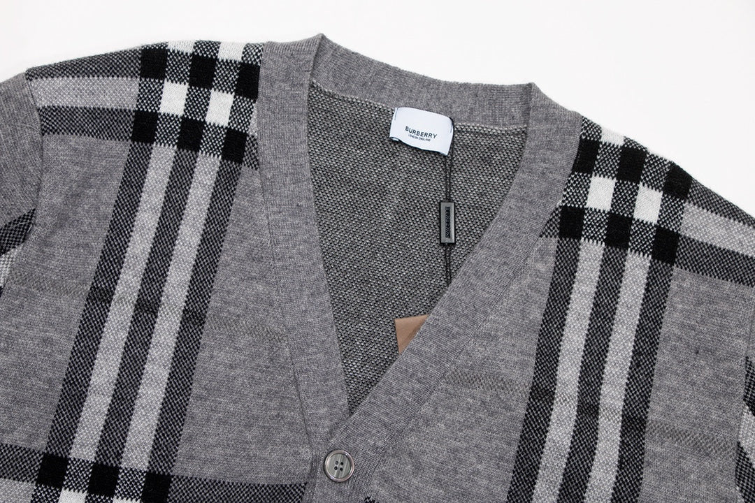 Classic Plaid Sweater Cardigan