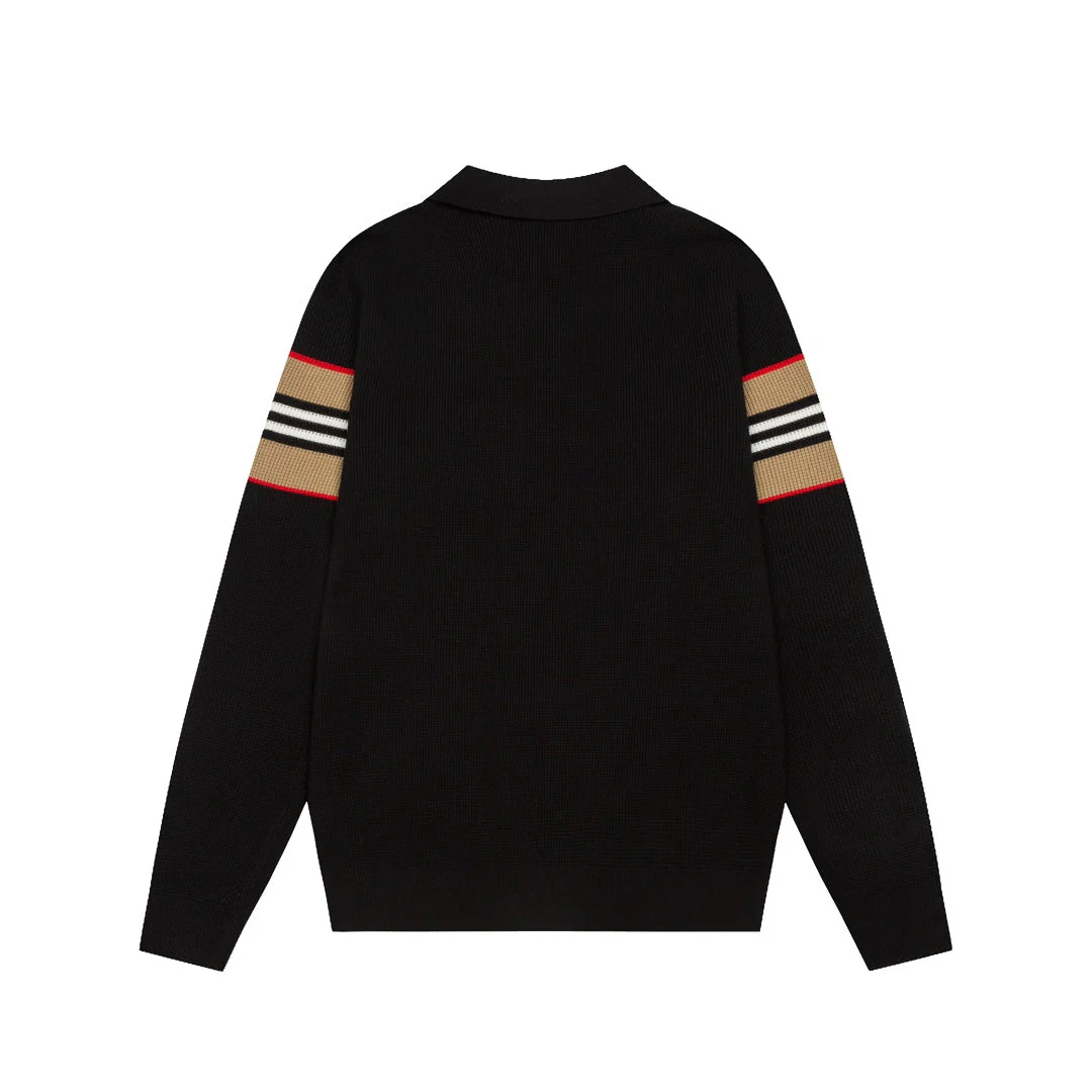 Knitted lapel cashmere sweatshirt