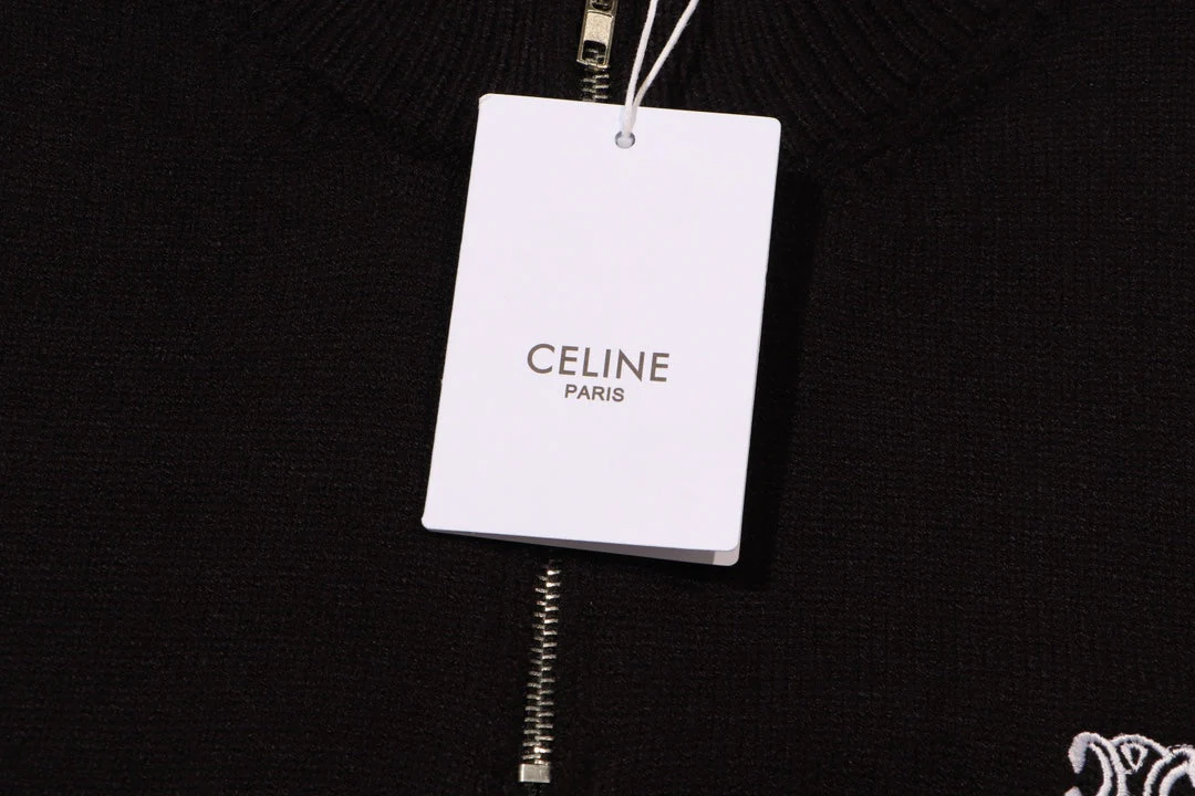 Zippered knitted cashmere sweatshirt