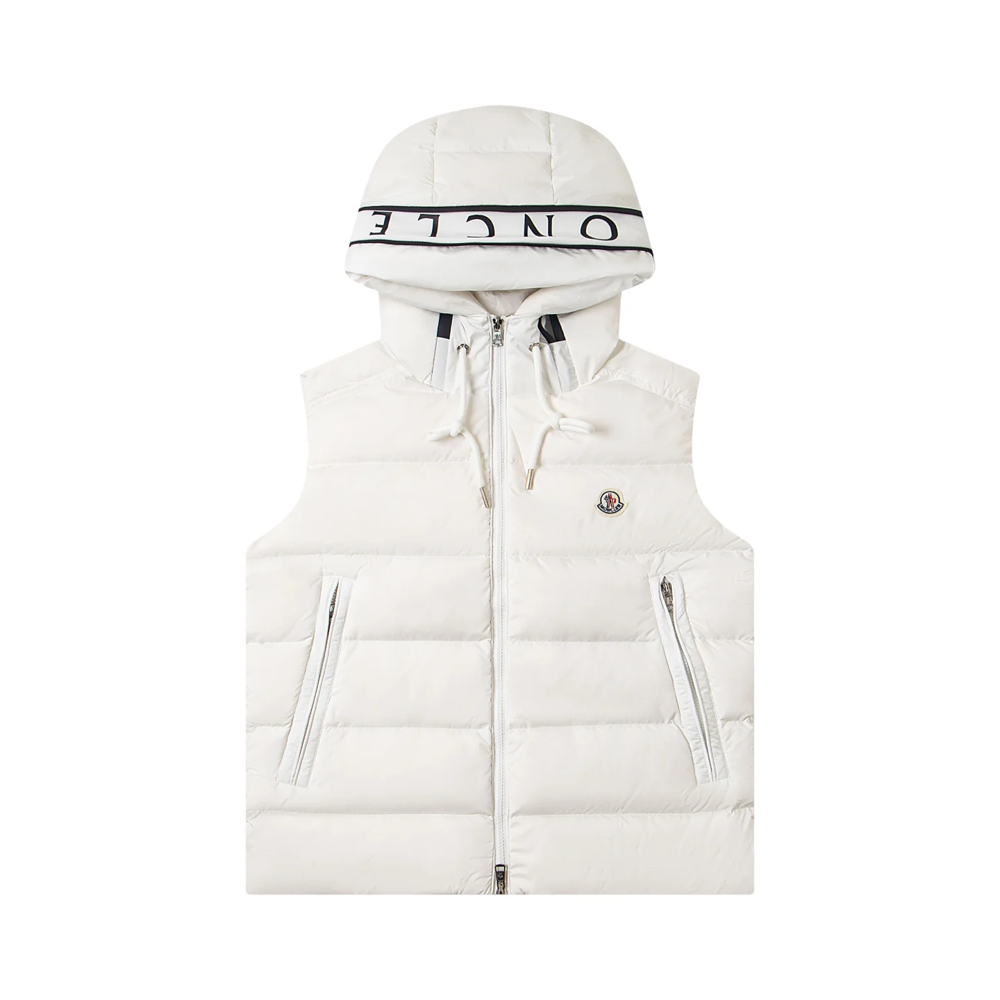 Printed hooded down vest