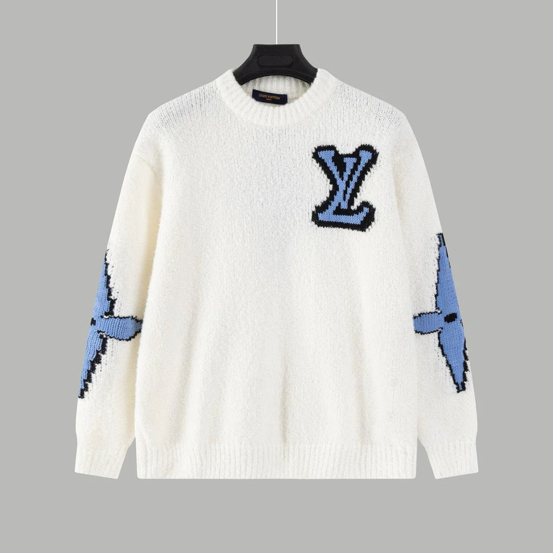 3 Color four-leaf jacquard sweater