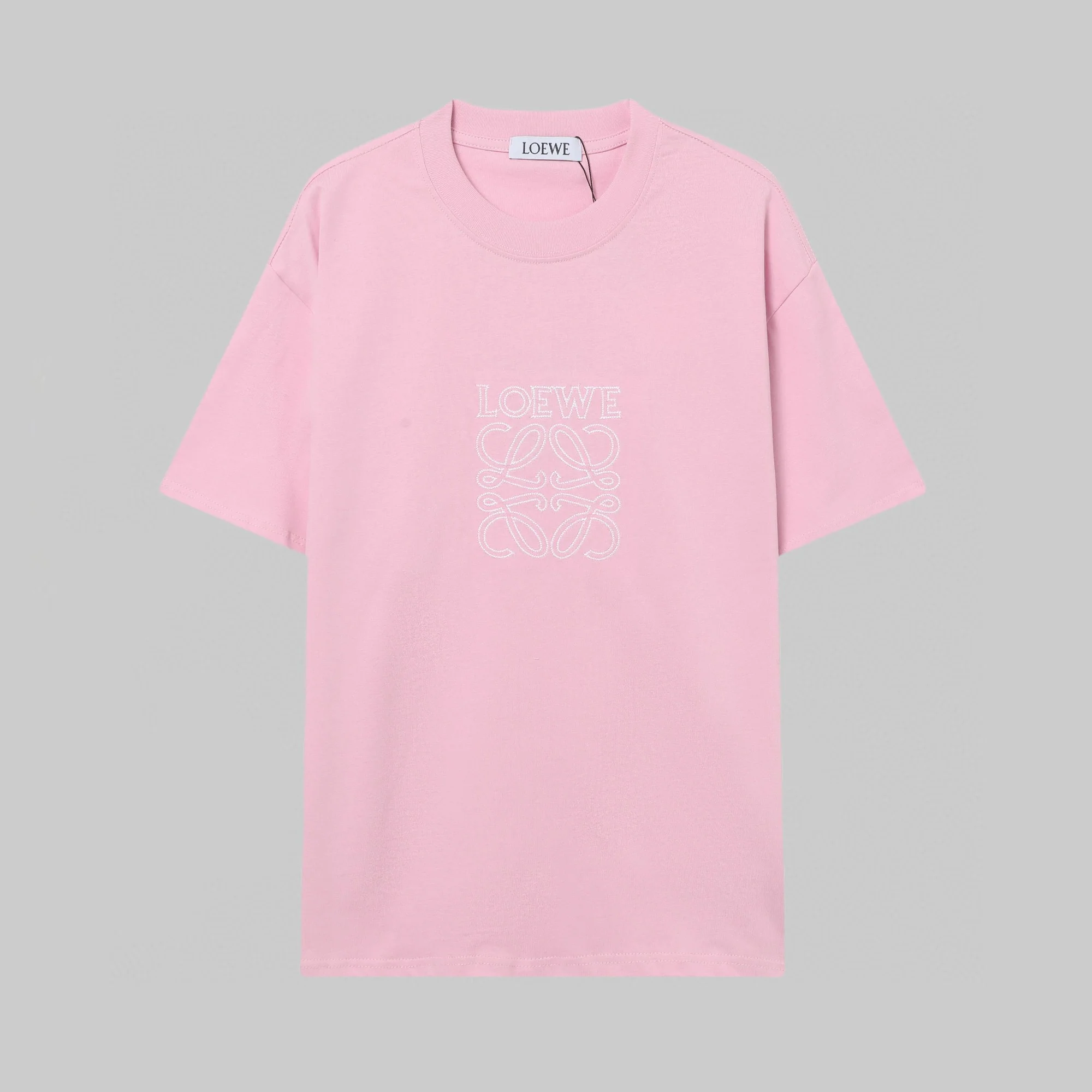 Embroidered crew neck cotton T-shirt