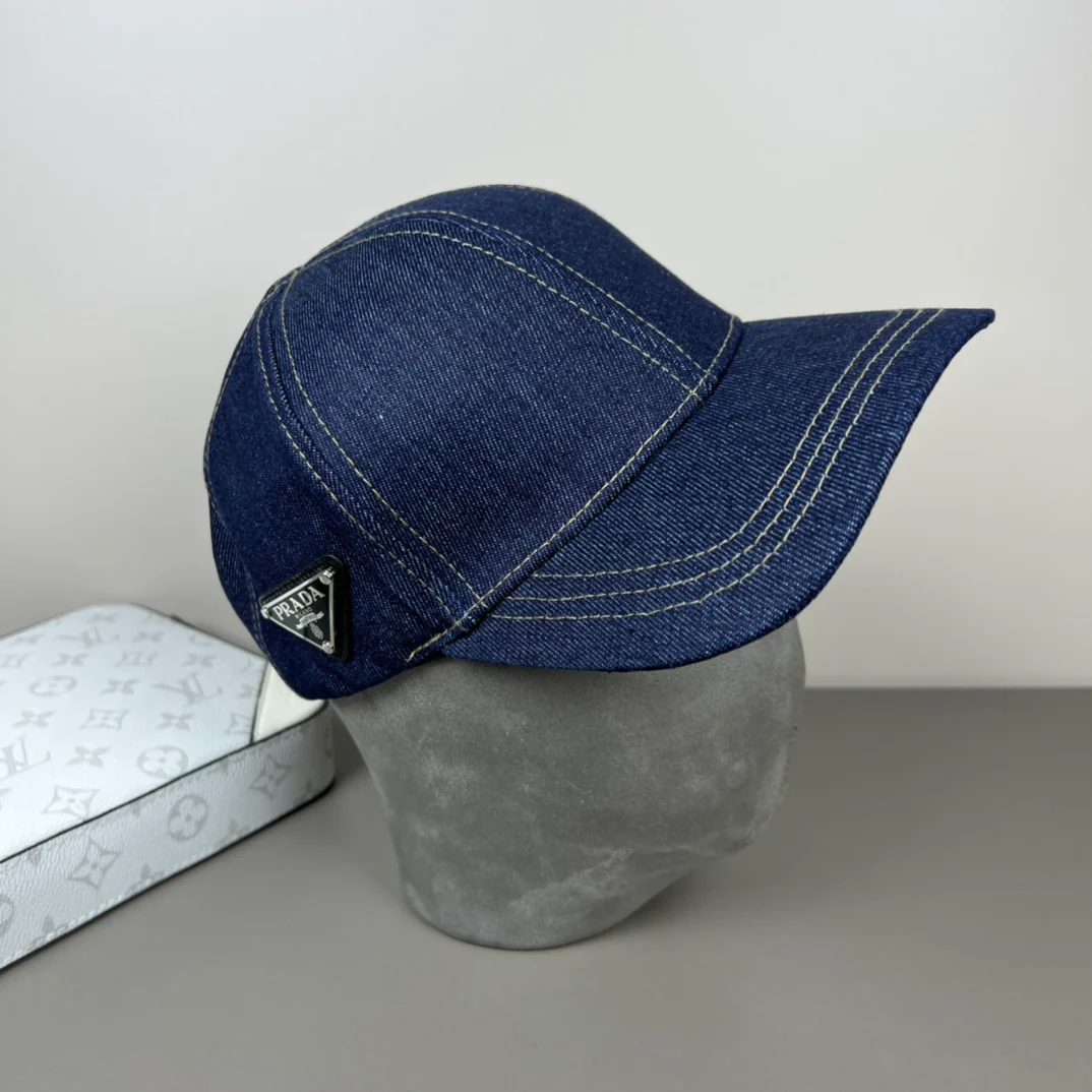 Navy denim baseball cap
