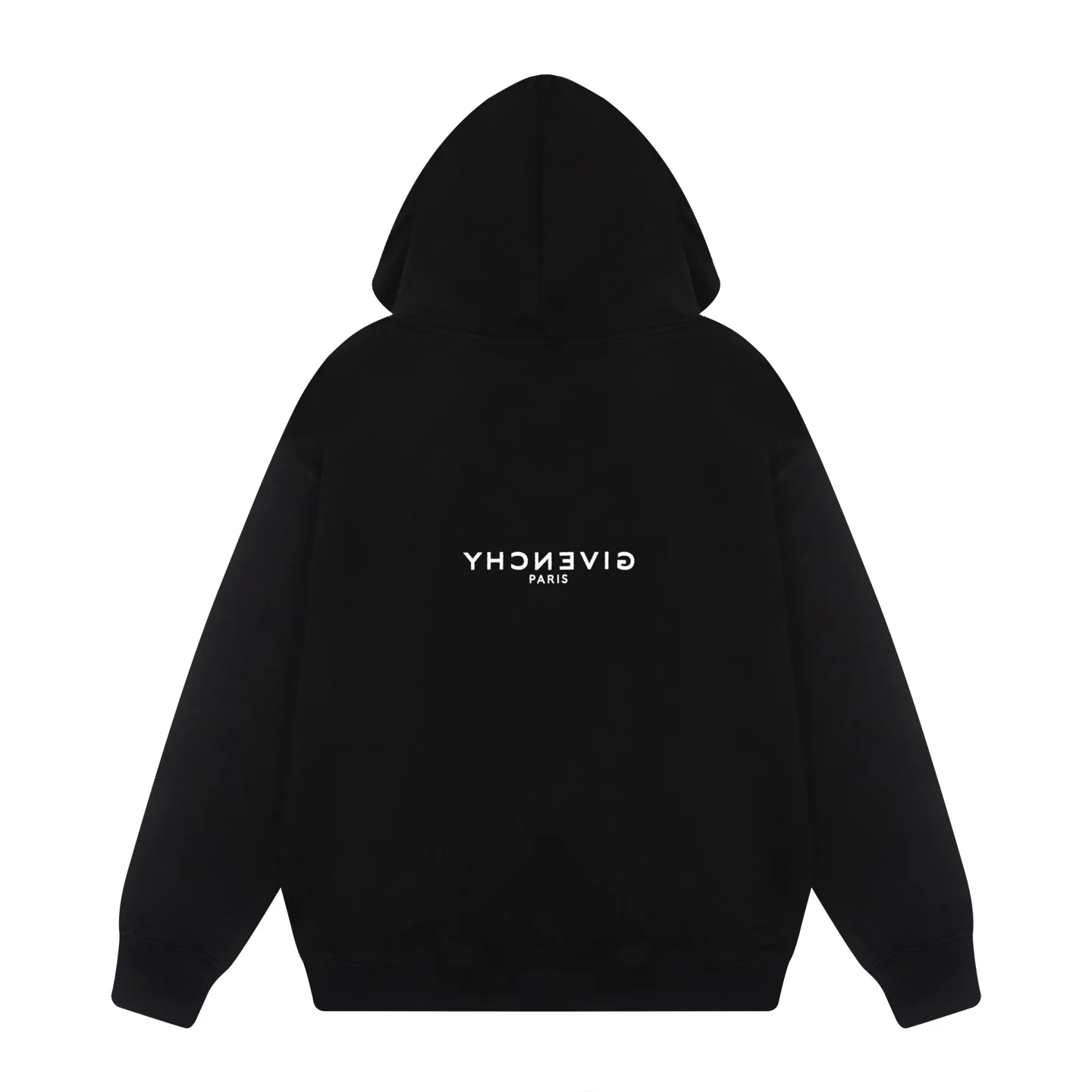 Reverse print hooded sweatshirt