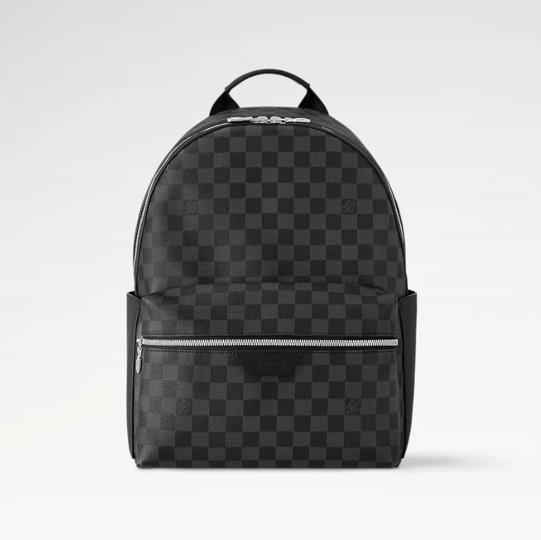 Gray checkerboard backpack