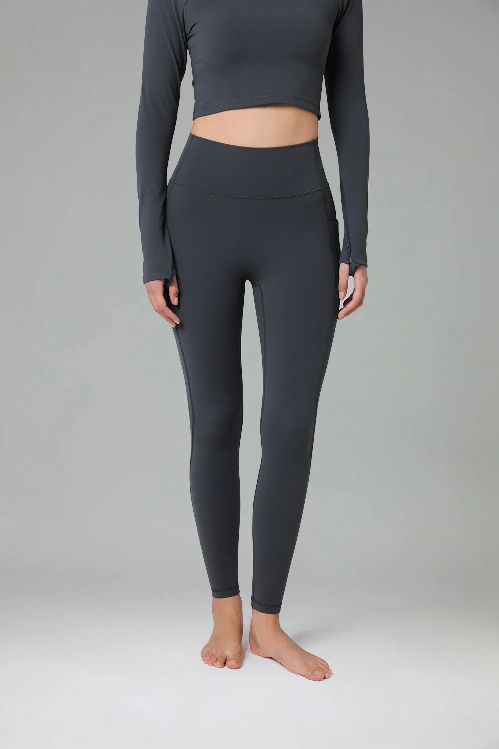 Dreamlux High Waisted No Front Seam Workout 7/8 Leggings w/Pockets