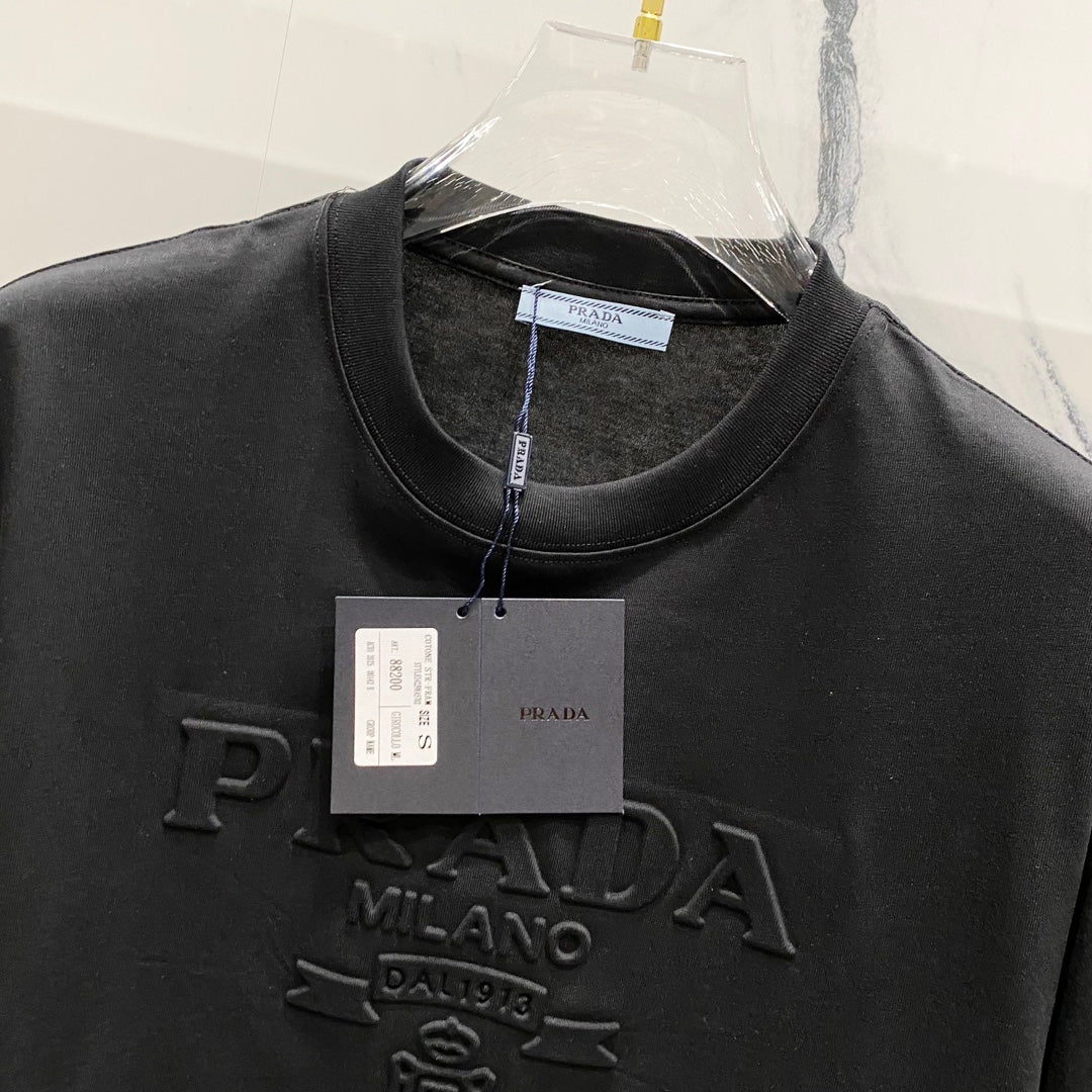 3D cotton crew neck T-shirt