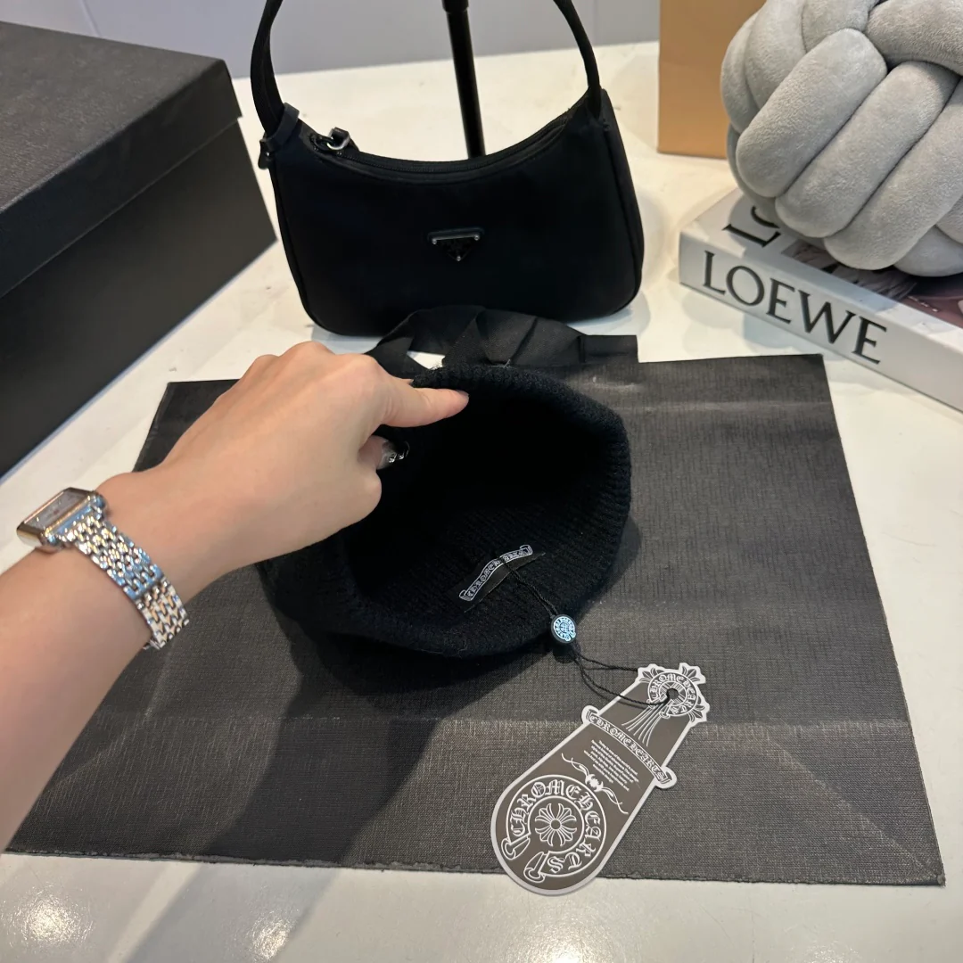 Leather Monogram Cashmere Knitted  Beanie