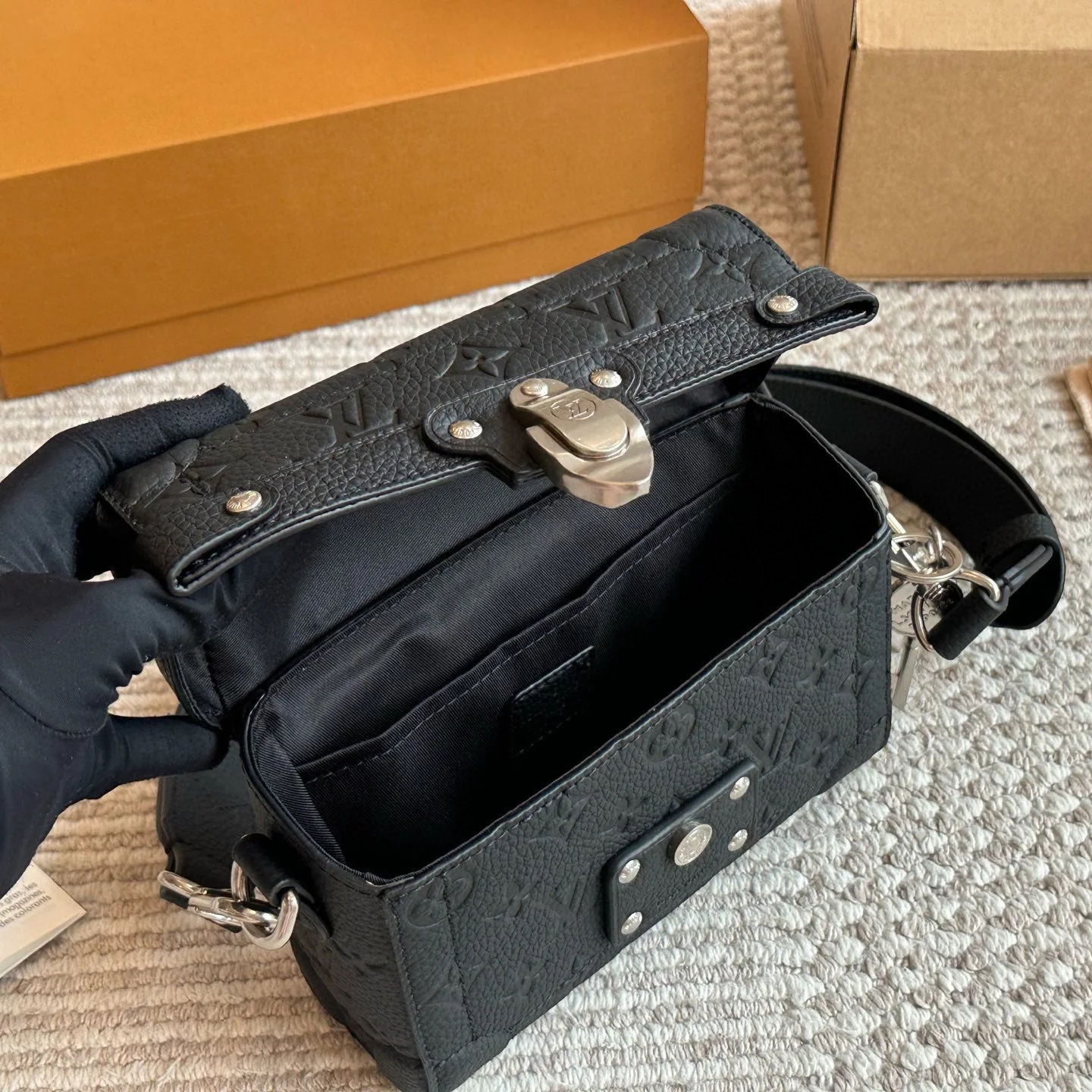 Black Men's Box Bag