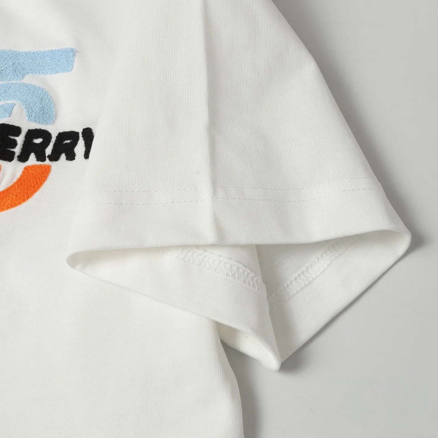 Embroidered crew neck cotton T-shirt