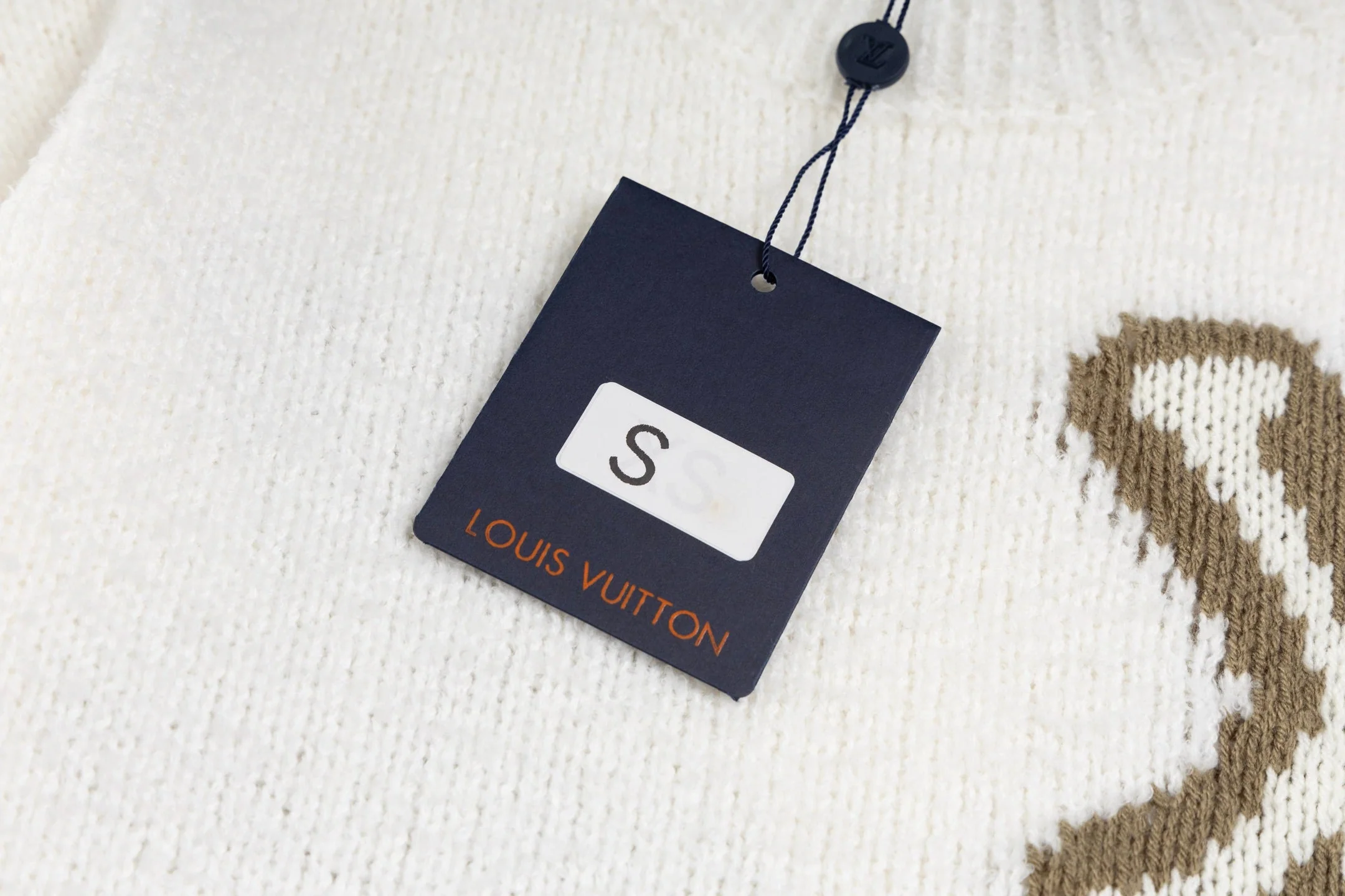 Reversible jacquard crew neck sweater