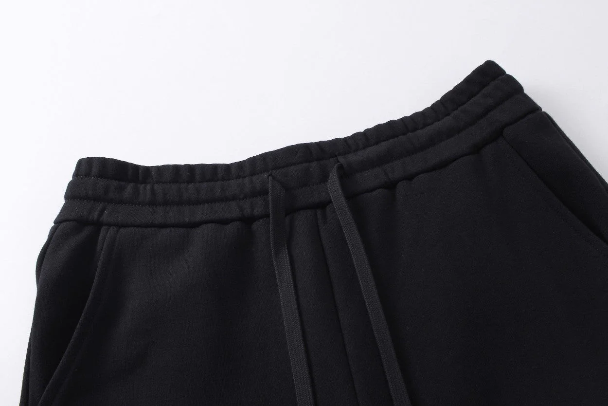 Embroidery drawstring casual trousers