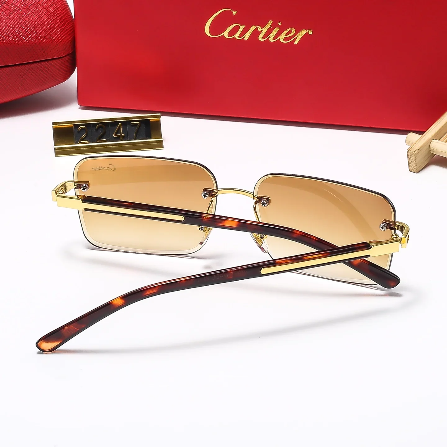 5 colors new frameless plain sunglasses 2246