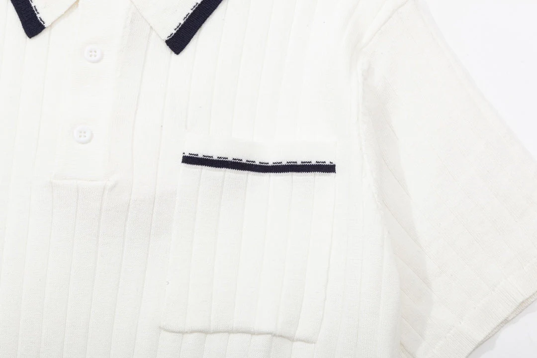 Fashion men's knitted polo shirt