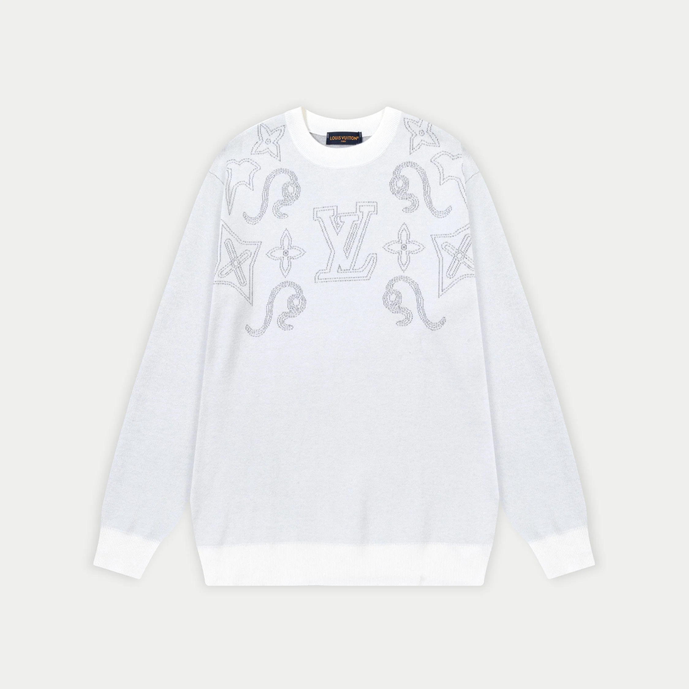 jacquard crew neck cashmere sweatshirt