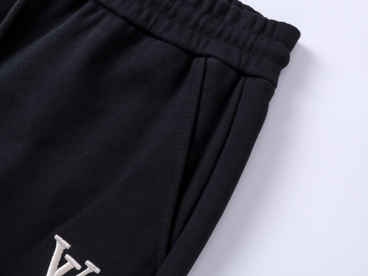 Embroidery drawstring casual trousers