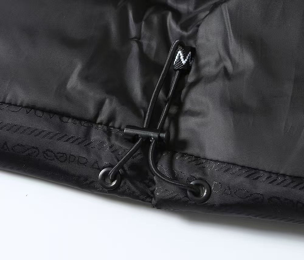 Silicone label hooded down jacket