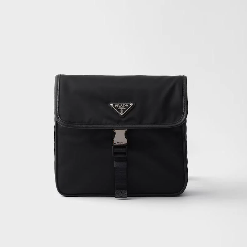 Men's Recycled Nylon Leather Crossbody Bag