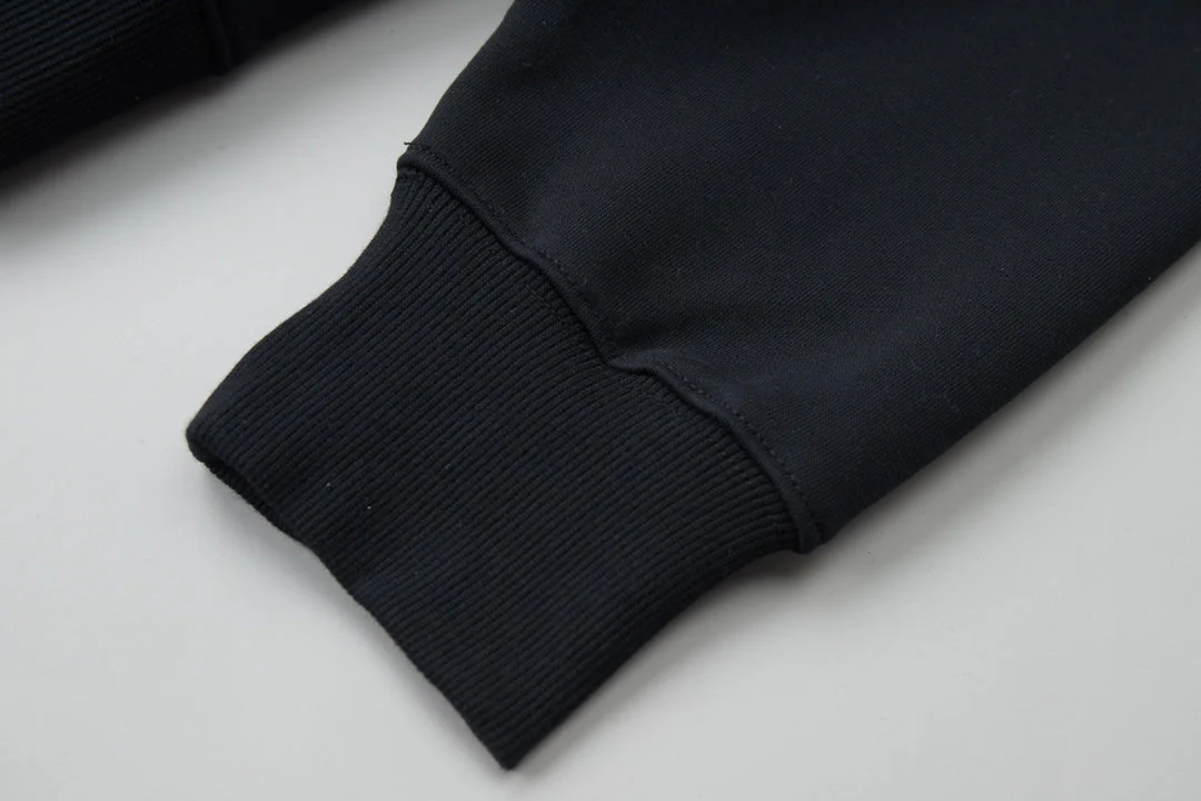 Double-sided embroidered cotton crew neck sweatshirt