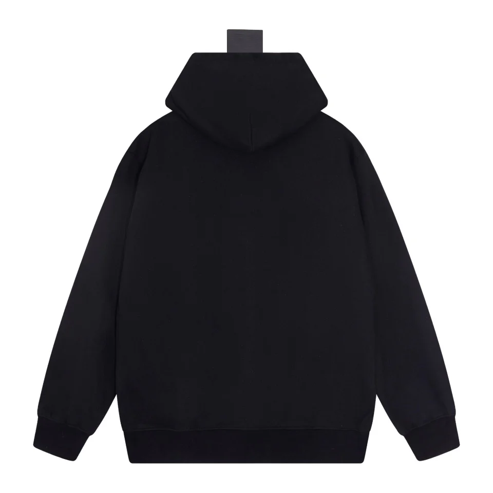 Embroidered cotton hooded sweatshirt