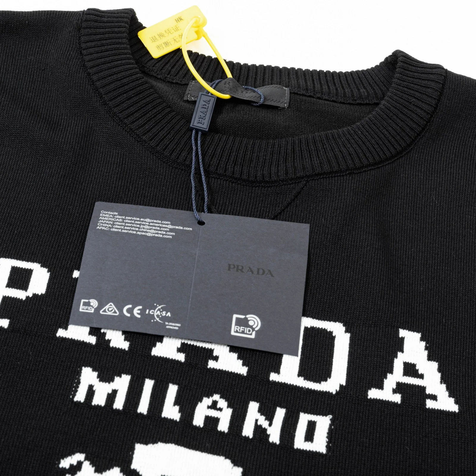 Knitted crew neck cotton T-shirt