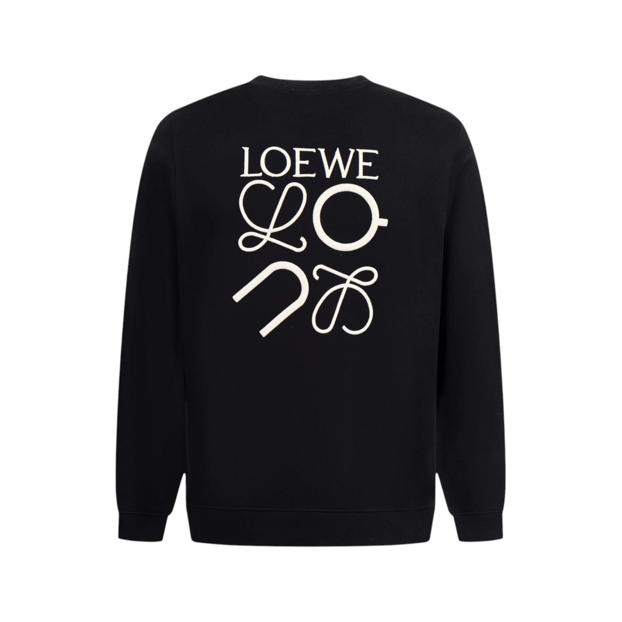 Embroidery crew neck cotton sweatshirt