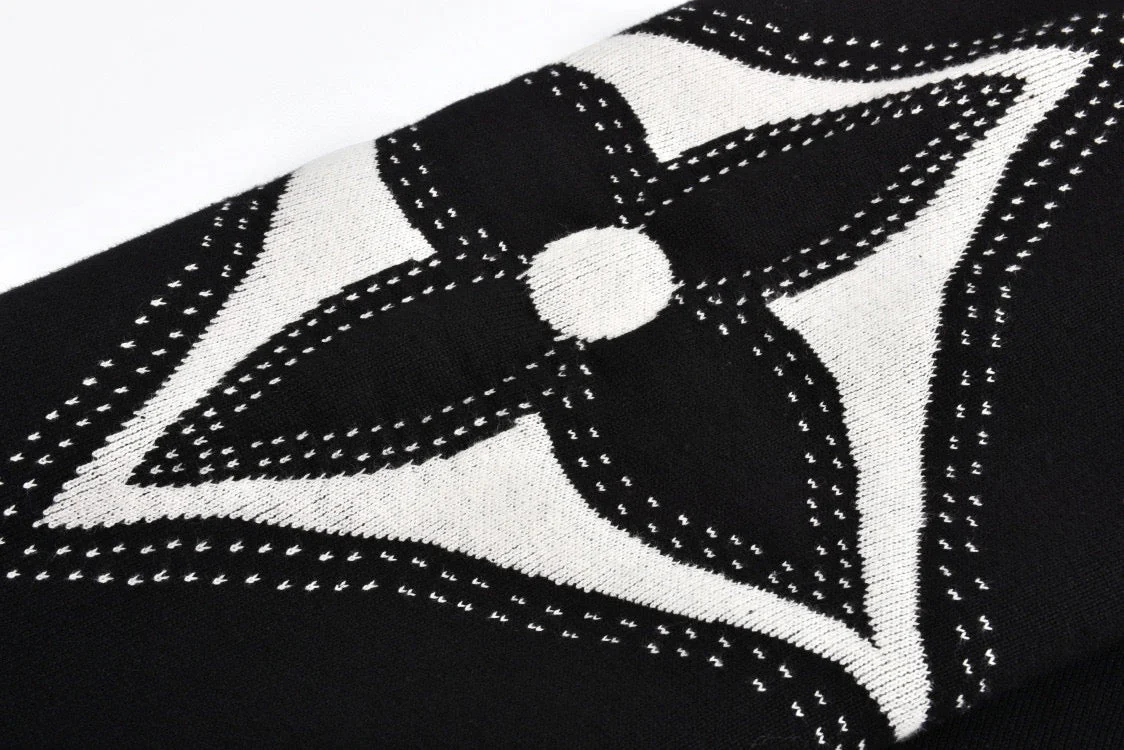 Wool Knitted Floral Hooded Jacket