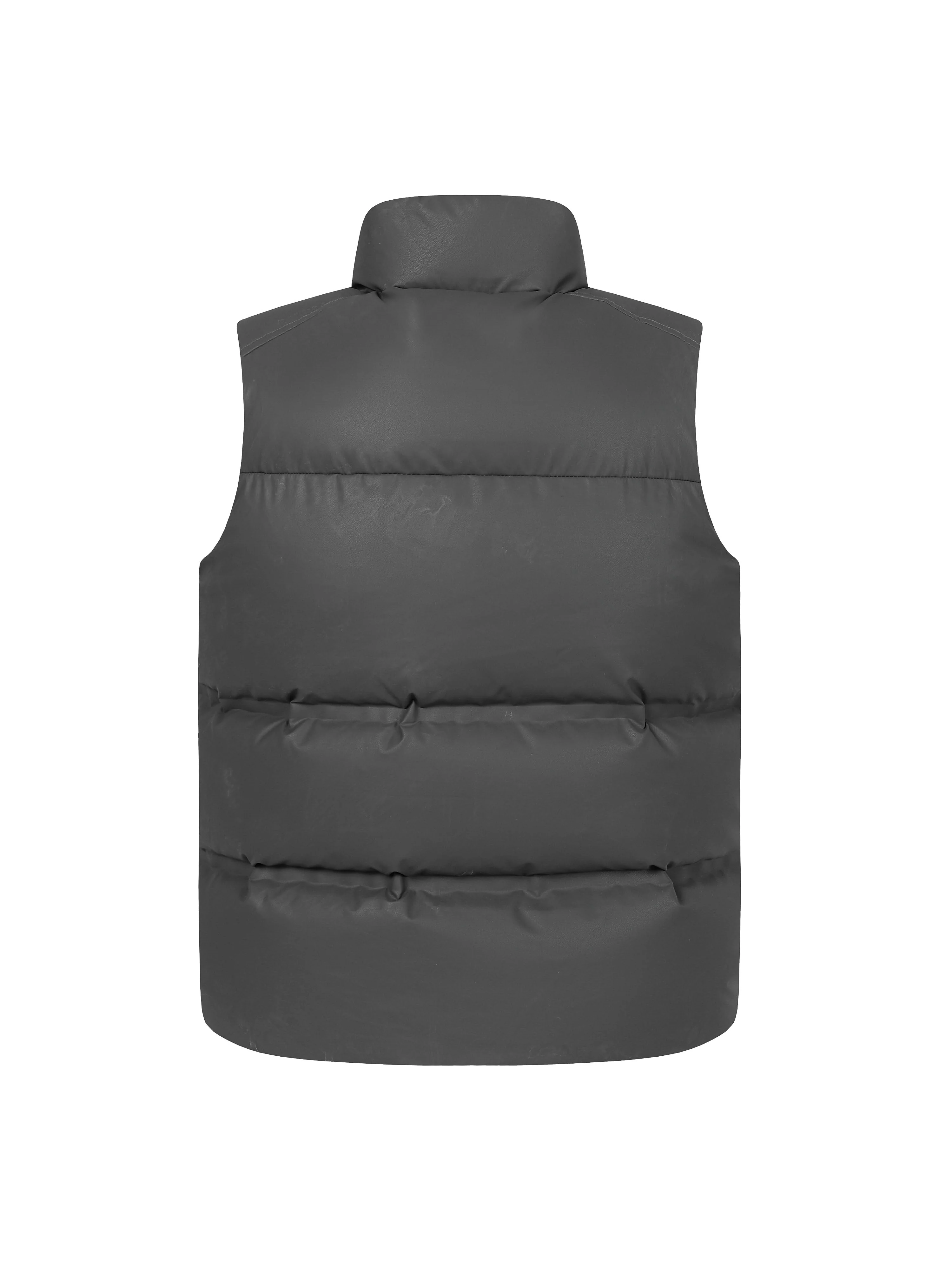 Stand collar zipper down vest