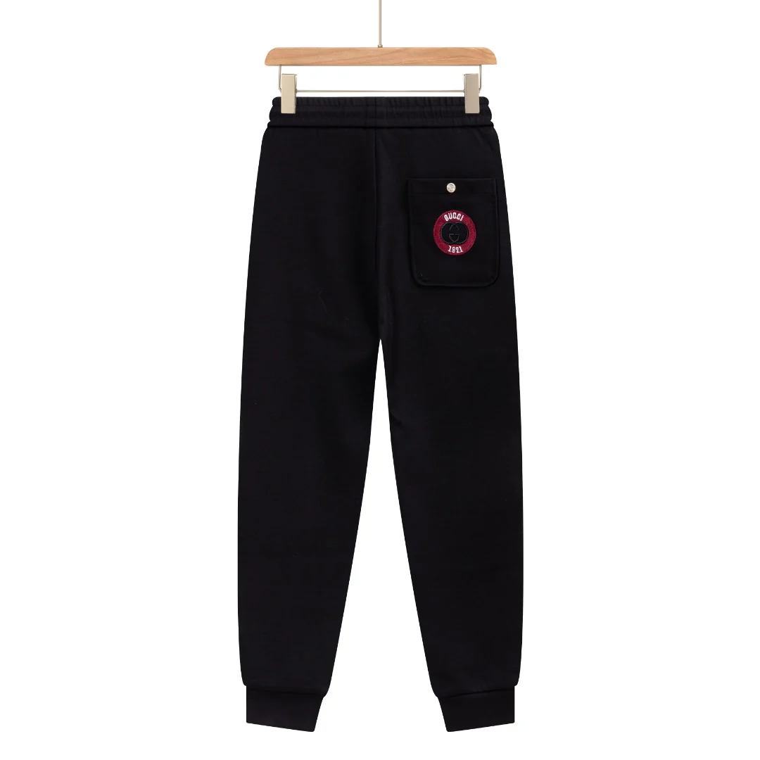 Embroidered cotton cord trousers
