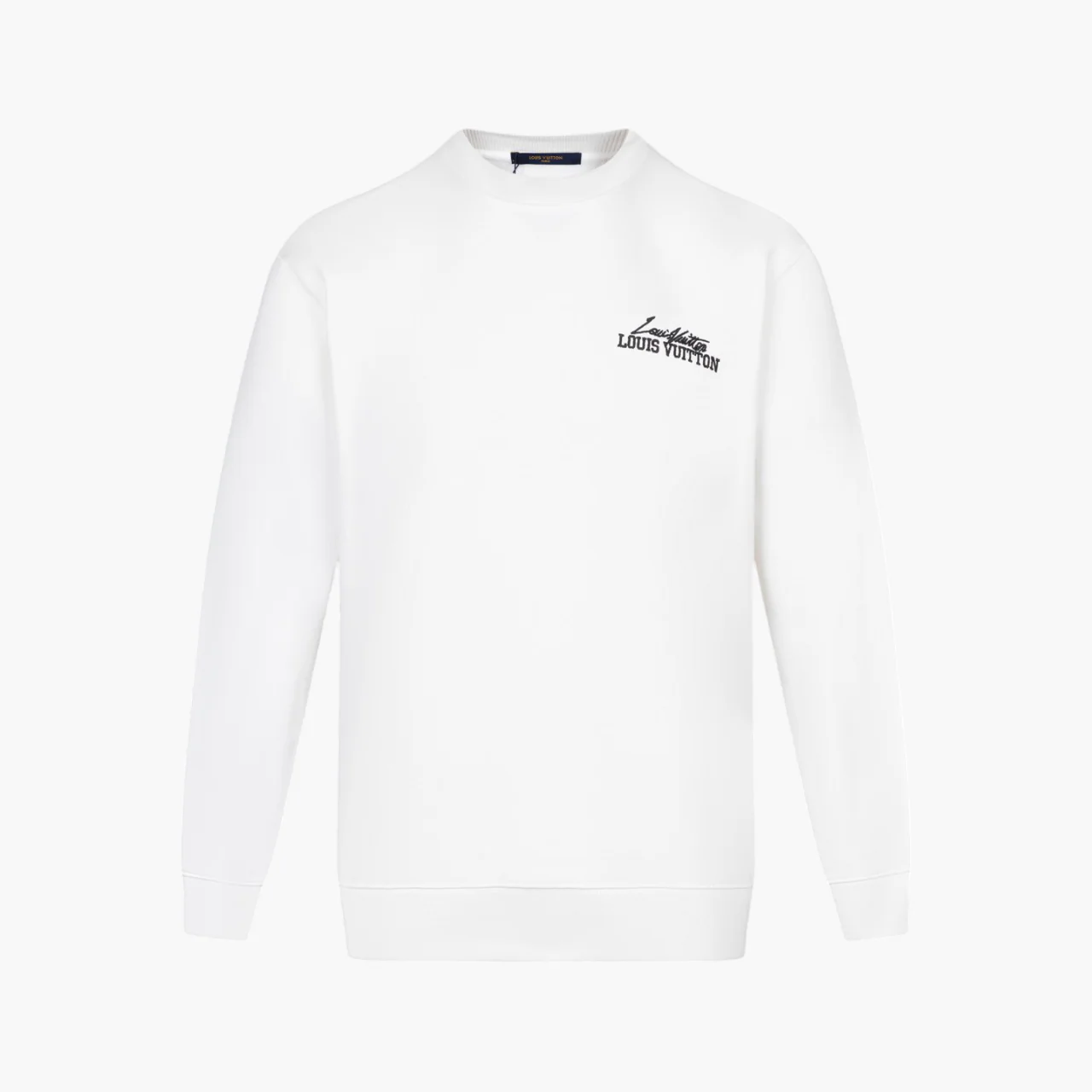 Crew-neck sweatshirt with front and back embroidery