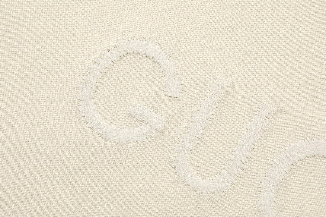 Embroidered crew neck cotton T-shirt