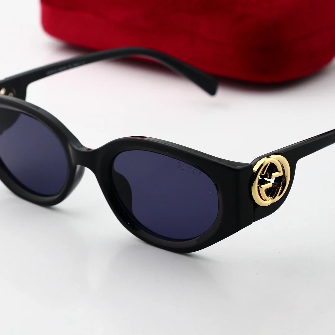 5 colors thin gold rim big logo sunglasses 546456