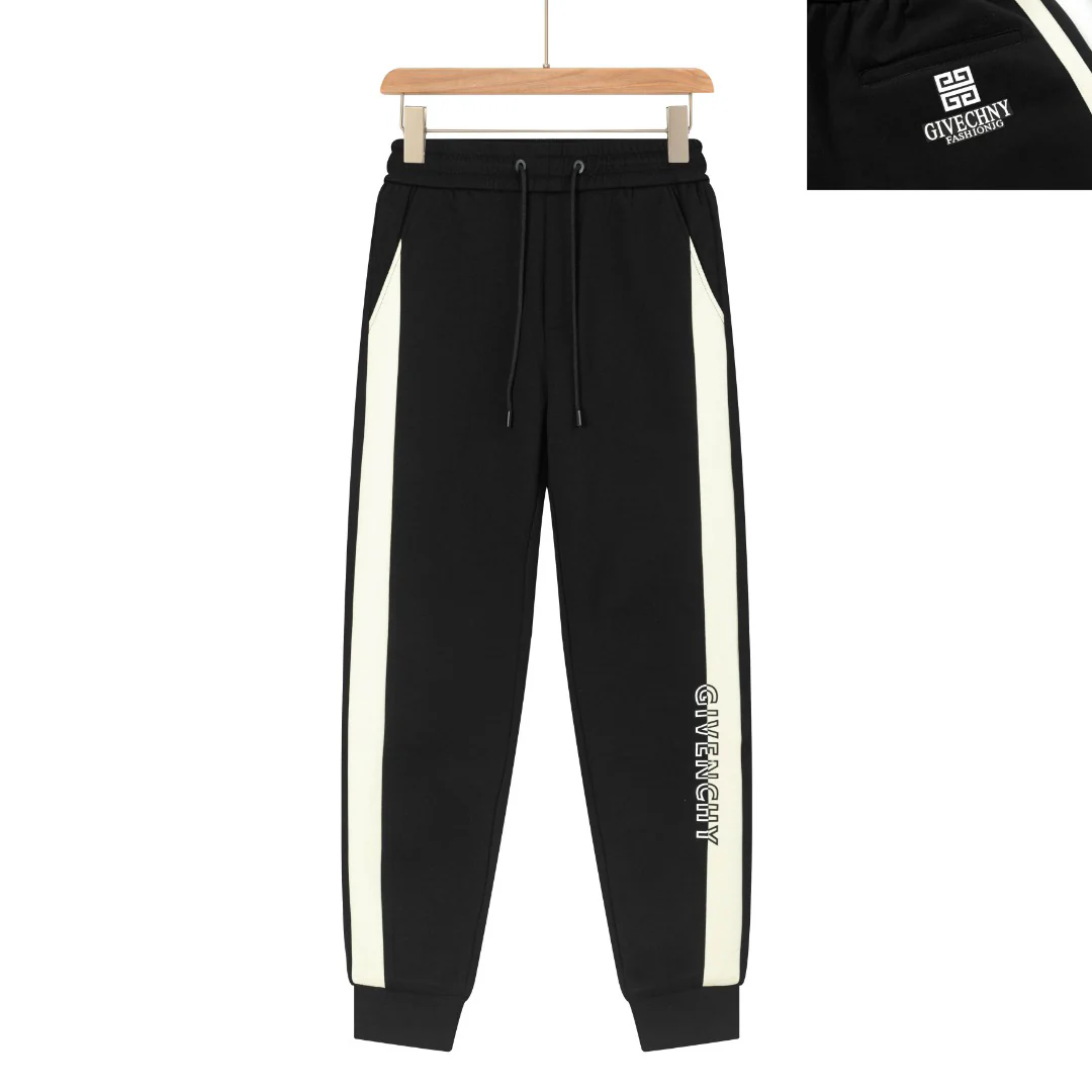 Offset printing cotton drawstring trousers